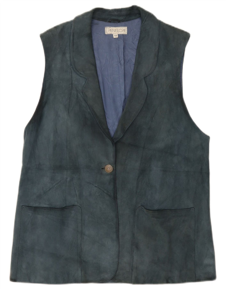PENELOPE Damen Wildlederweste IT 44 Mittelblau