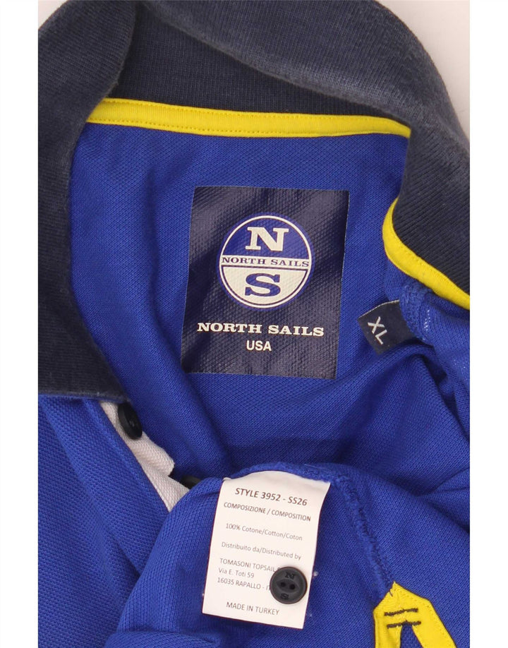 North Sails Herren-Poloshirt mit Grafik, XL, blaue Baumwolle