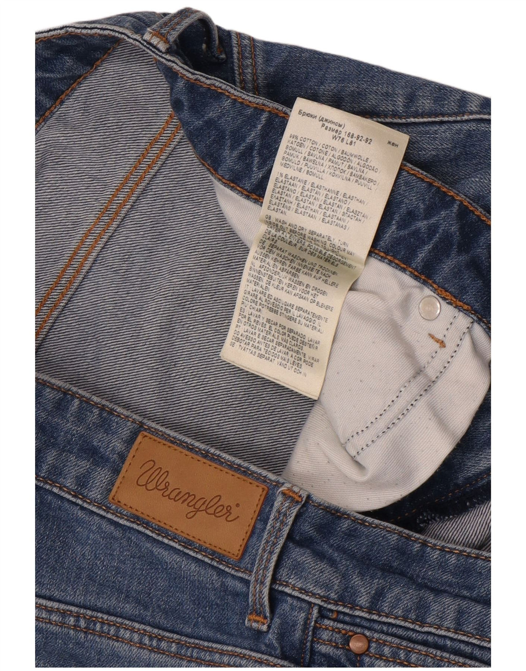 Wrangler Damen Straight Jeans W30 L32 Blaue Baumwolle