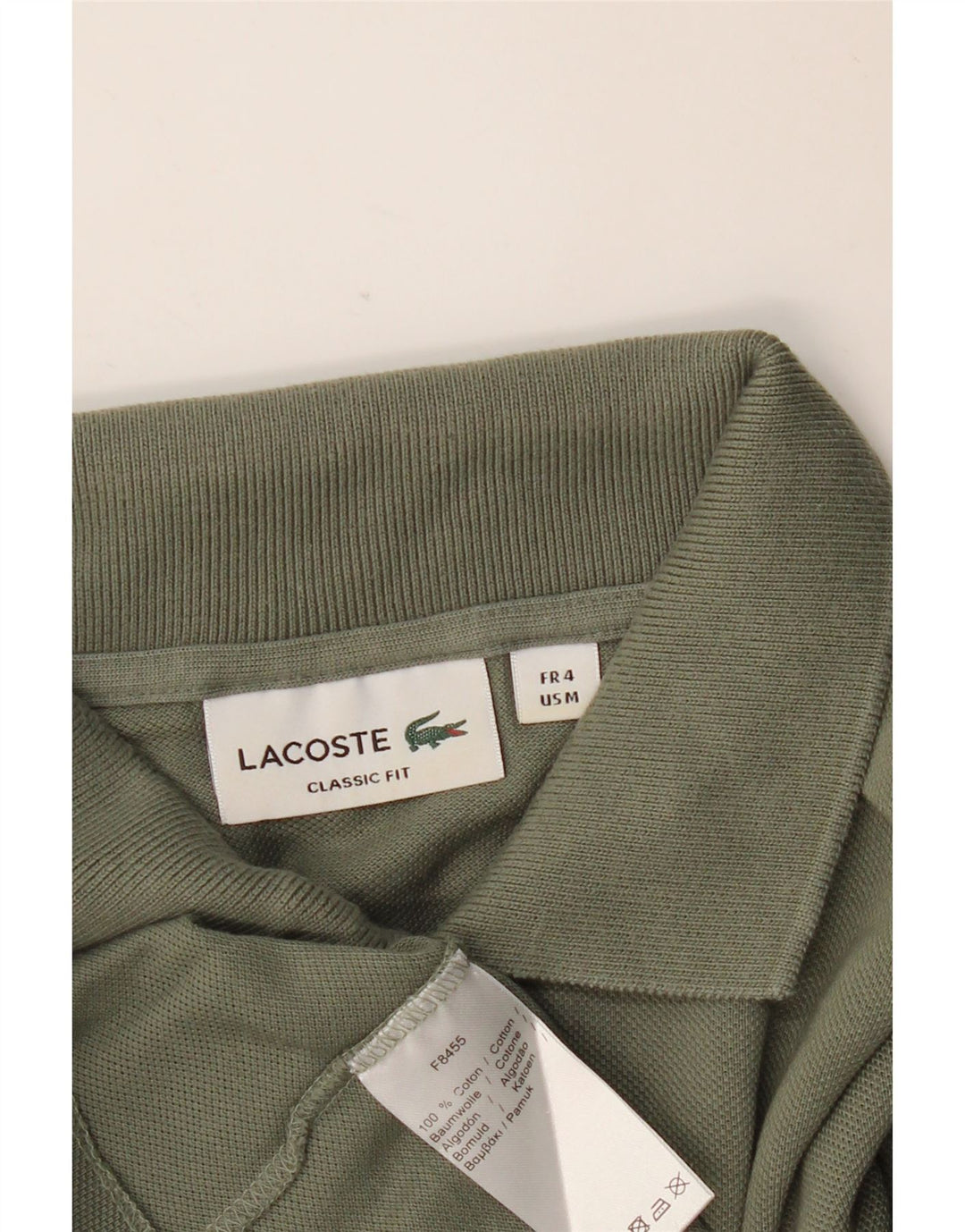LACOSTE Herren-Poloshirt mit klassischer Passform, Größe 4, mittlere Khaki-Baumwolle