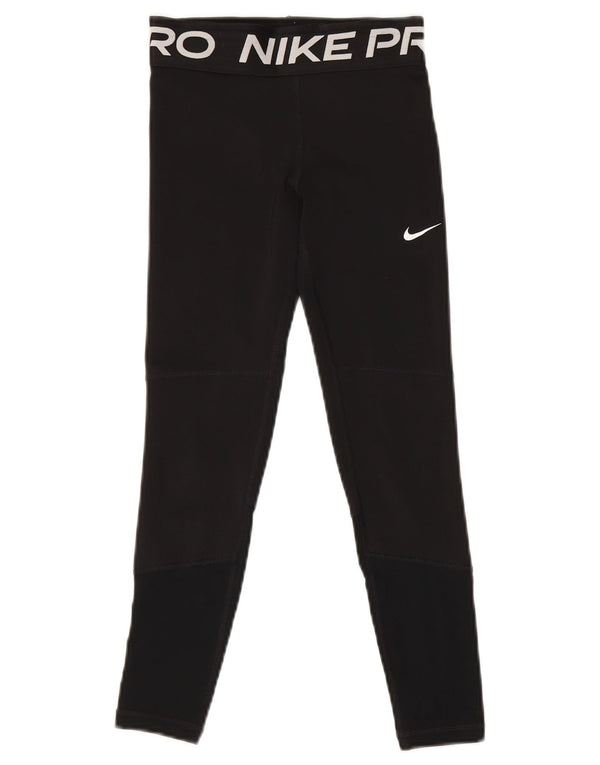 Nike Dri Fit Grafik-Leggings für Mädchen, 9–10 Jahre, Größe S, Schwarz, Polyester