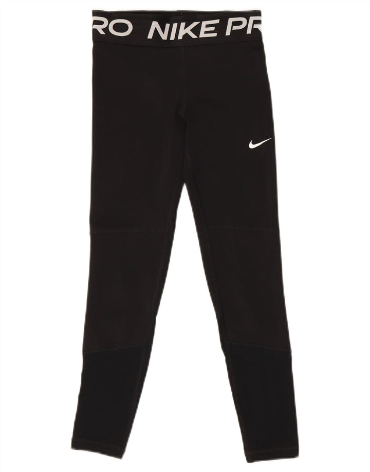 Nike Dri Fit Grafik-Leggings für Mädchen, 9–10 Jahre, Größe S, Schwarz, Polyester