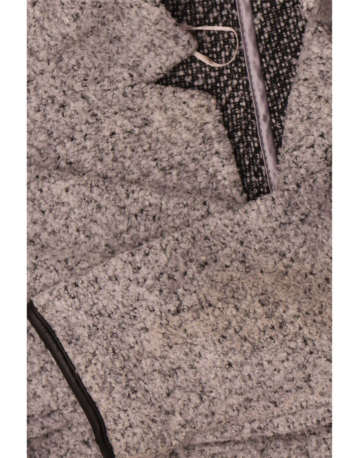 Marks & Spencer Damenmantel UK 8 Small Grau geflecktes Polyester