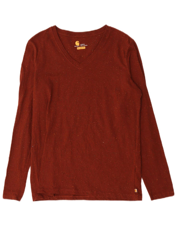 Carhartt Womens Relaxed Fit Top Langarm US 12/14 Large Braun meliert
