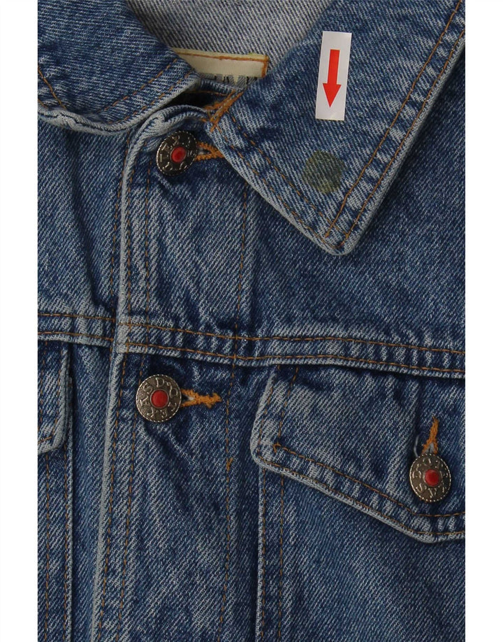 Fly Time Damen Crop Short Sleeve Denim Jacket IT 42 Mittelblaue Baumwolle