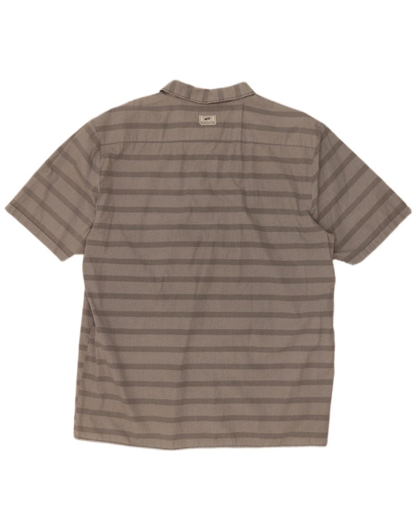 Vans Herren Kurzarmhemd XL grau gestreift aus Baumwolle