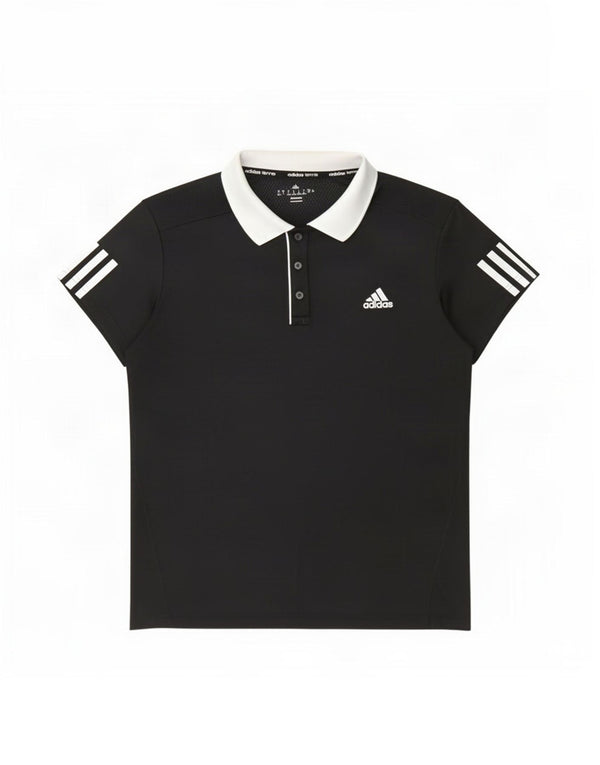 Adidas Damen Climacool Poloshirt UK 16/18 Large Schwarz Colourblock