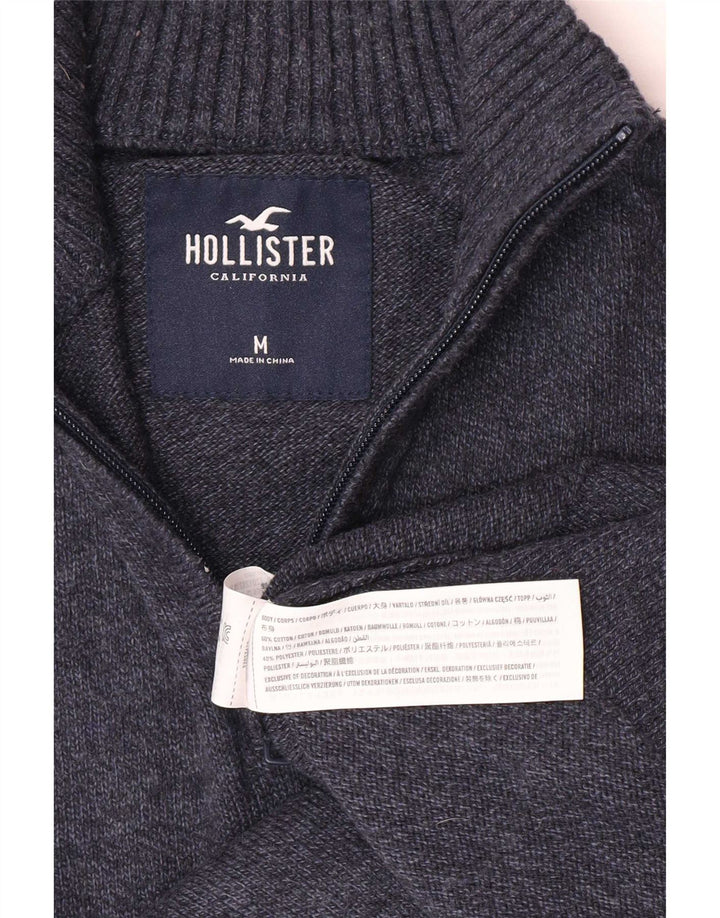 Hollister Herren-Pullover mit Reißverschluss am Hals, mittelmarineblaue Baumwolle