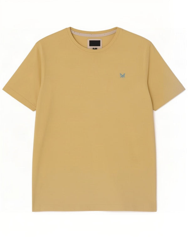 Crew Clothing Herren T-Shirt Top Large Gelb Baumwolle