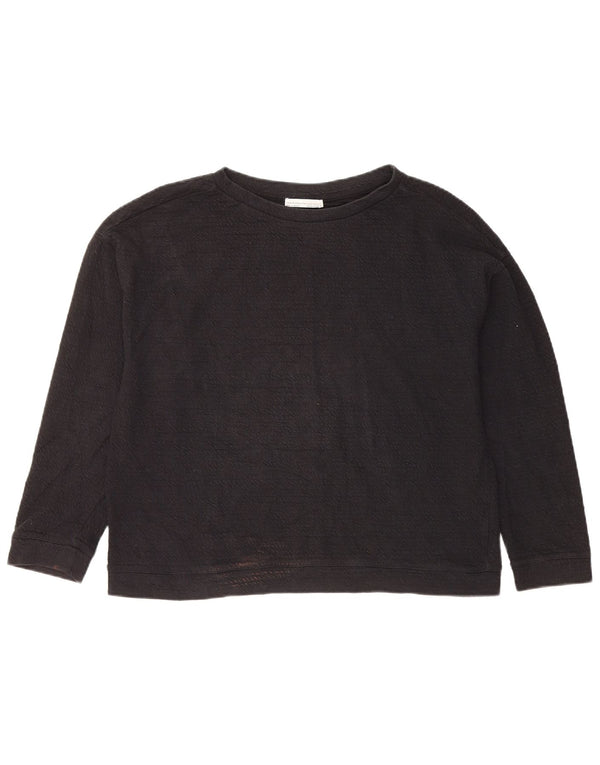 Zara Damen-Sweatshirt-Pullover UK 14 Mittelmarineblaue Baumwolle