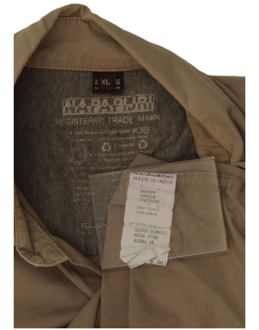 Napapijri Herren Grafikhemd XL Khaki Baumwolle