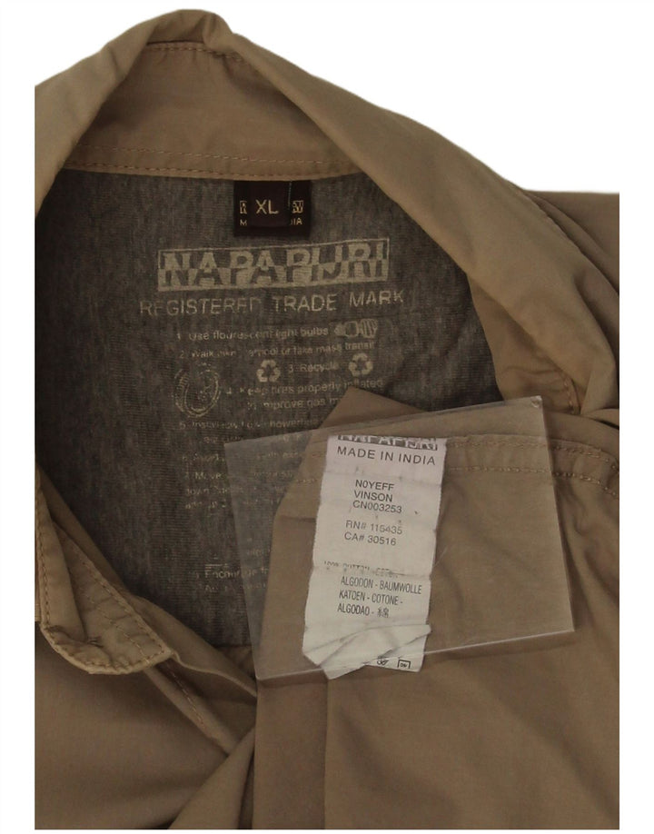 Napapijri Herren Grafikhemd XL Khaki Baumwolle