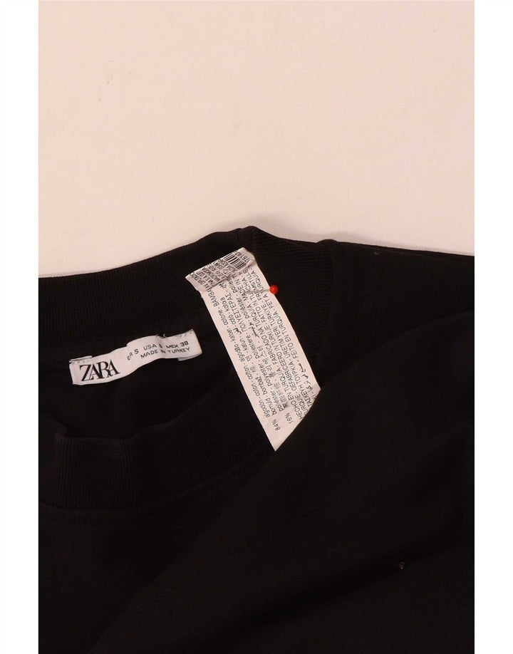 Zara Herren T-Shirt Top Small Schwarz Baumwolle
