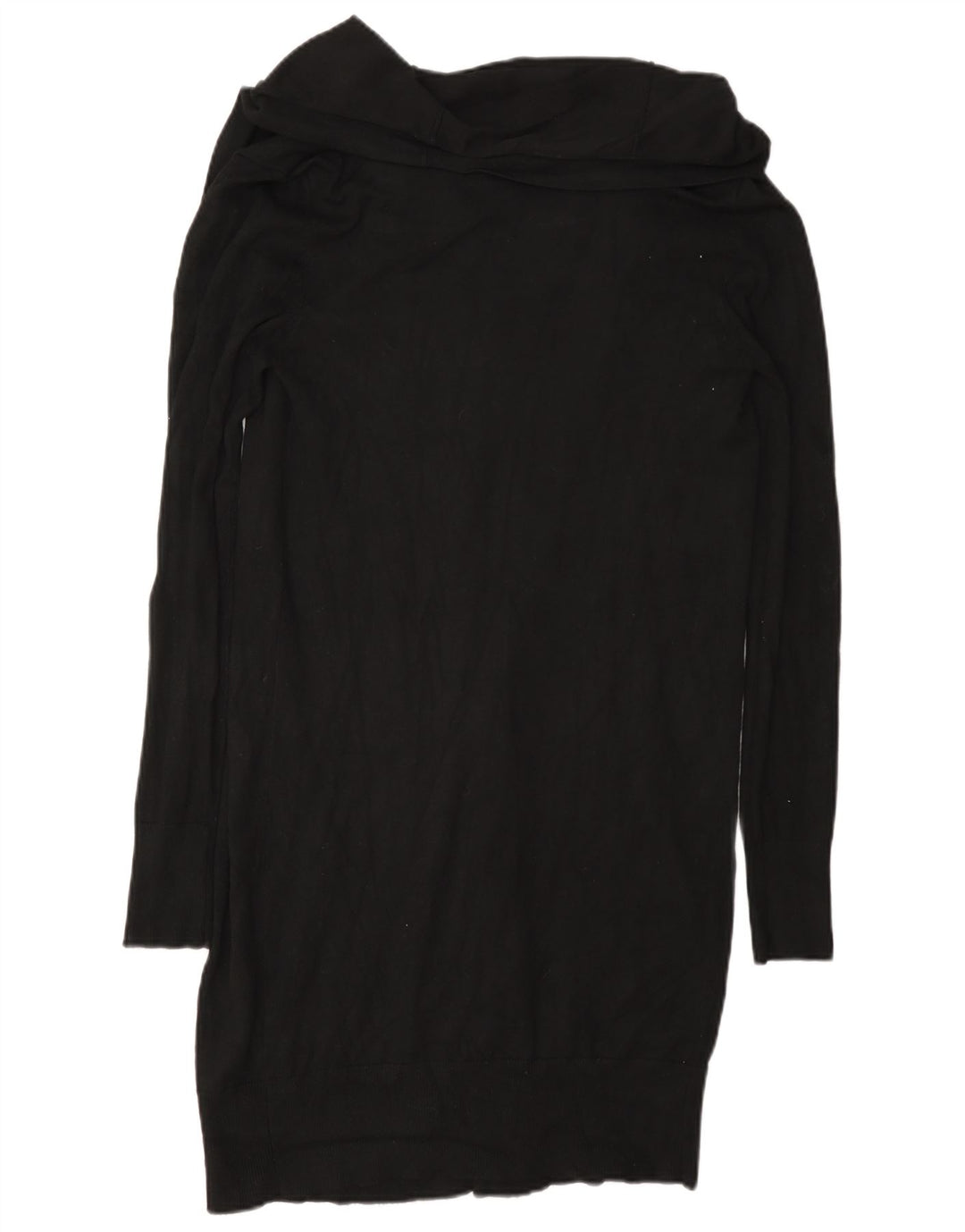 Zara Damen Longline Open Cardigan Pullover UK 12 Mittelschwarze Viskose