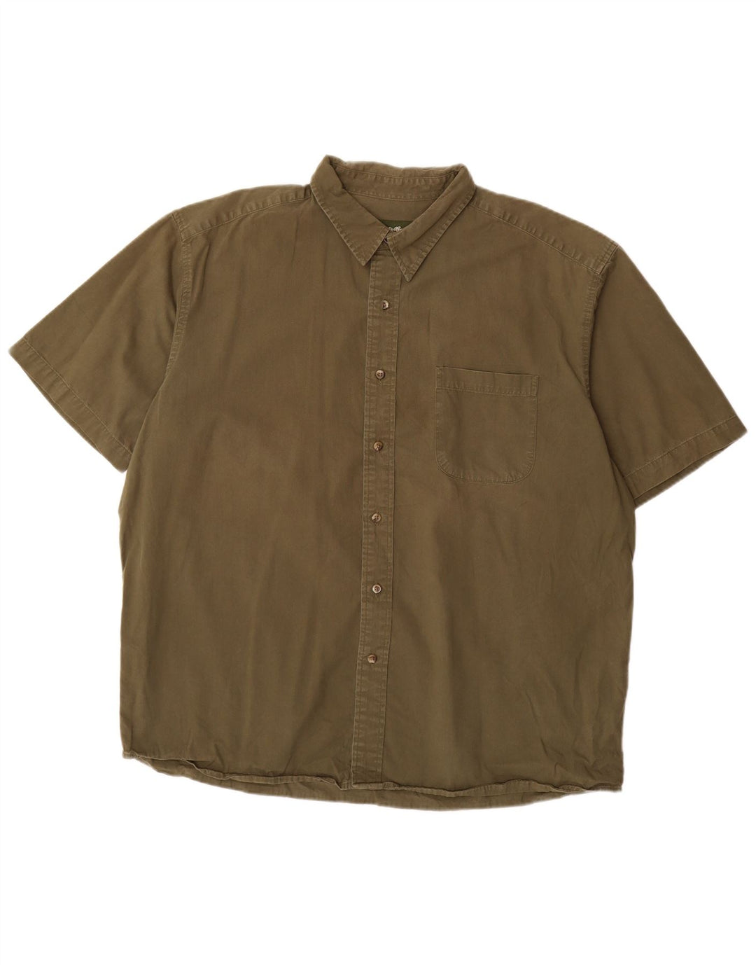 EDDIE BAUER Herren Kurzarmhemd XL Khaki Baumwolle