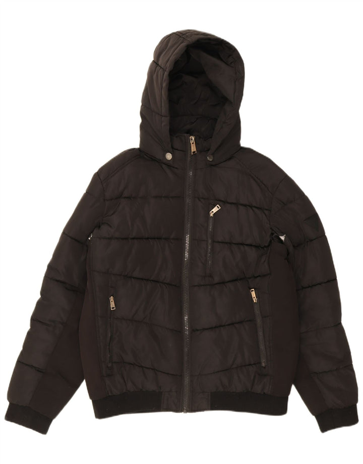 Guess Herren-Jacke mit Kapuze, gepolstert, UK 42, XL, Schwarz, Polyester