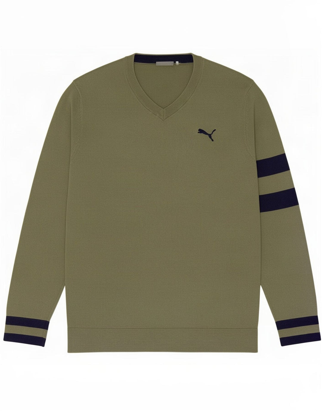 Puma Herren-Pullover mit V-Ausschnitt, Mittelgrün, Farbblock