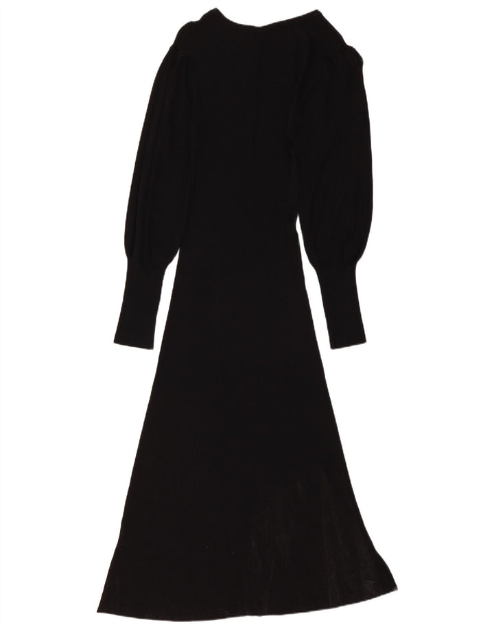 ZARA Damen Pulloverkleid UK 6 Small Schwarz Viskose
