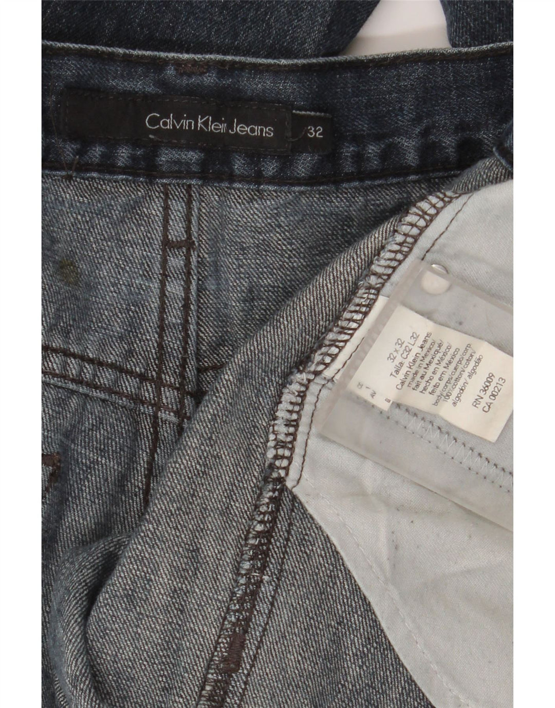 Calvin Klein Herren Straight Jeans W32 L32 Marineblau Baumwolle