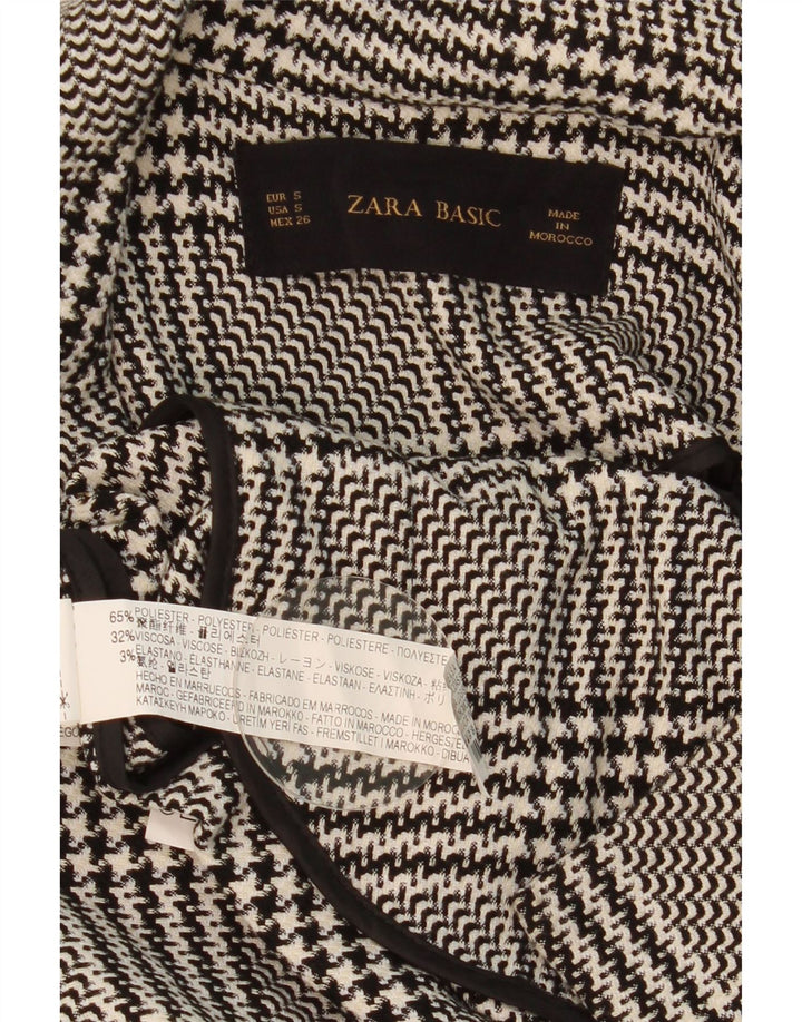 Zara Damen-Blazer mit 1 Knopf, übergroß, Gr. 10, Größe S, Schwarz, Hahnentrittmuster
