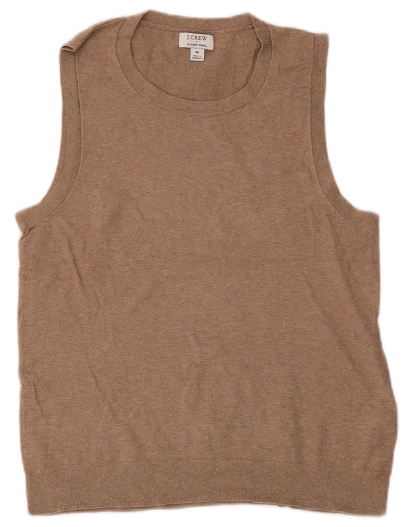 J. Crew Damen-Tanktop mit klassischer Weste, UK 12, mittelbeige Baumwolle