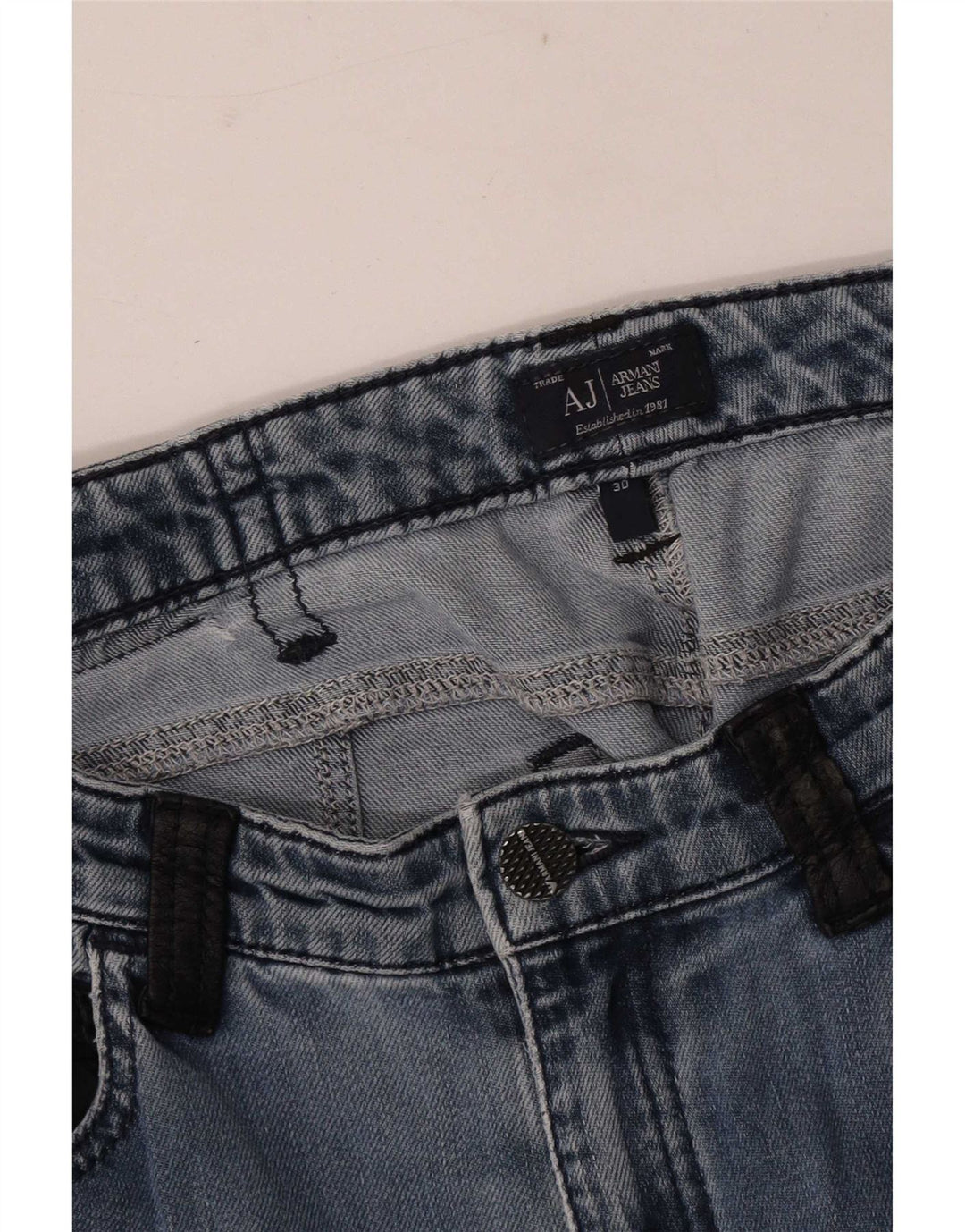 Armani Damen Straight Jeans W30 L27 Blau