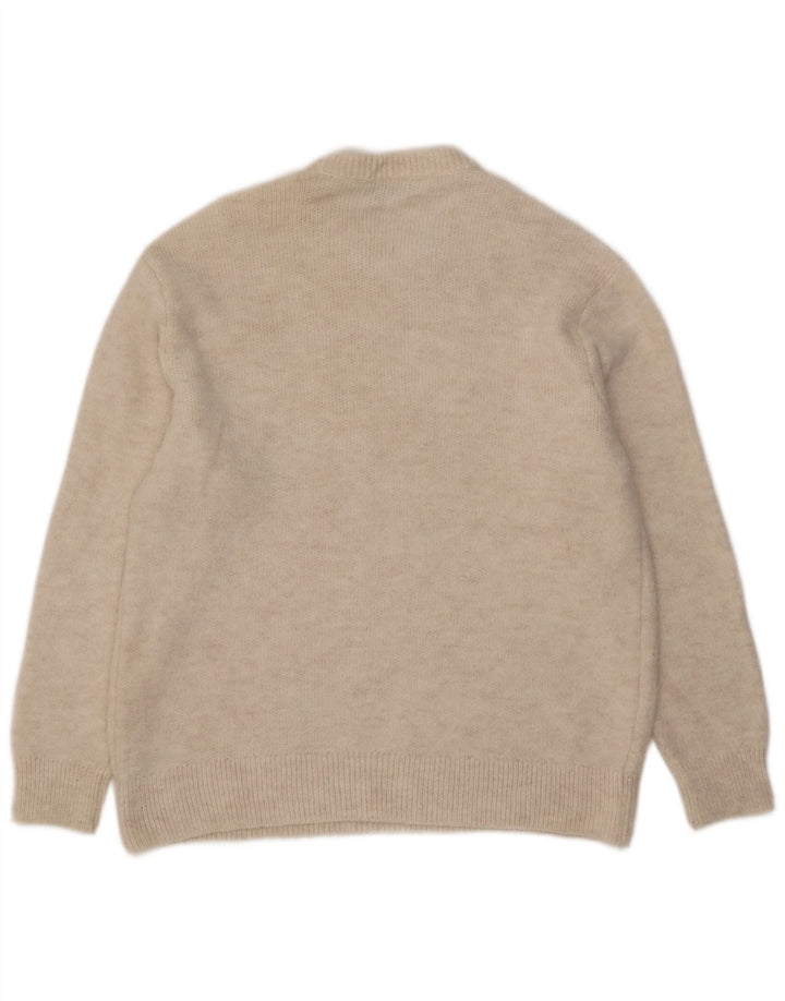 Zara Herren-Pullover mit Rundhalsausschnitt, groß, aus weißem Acryl