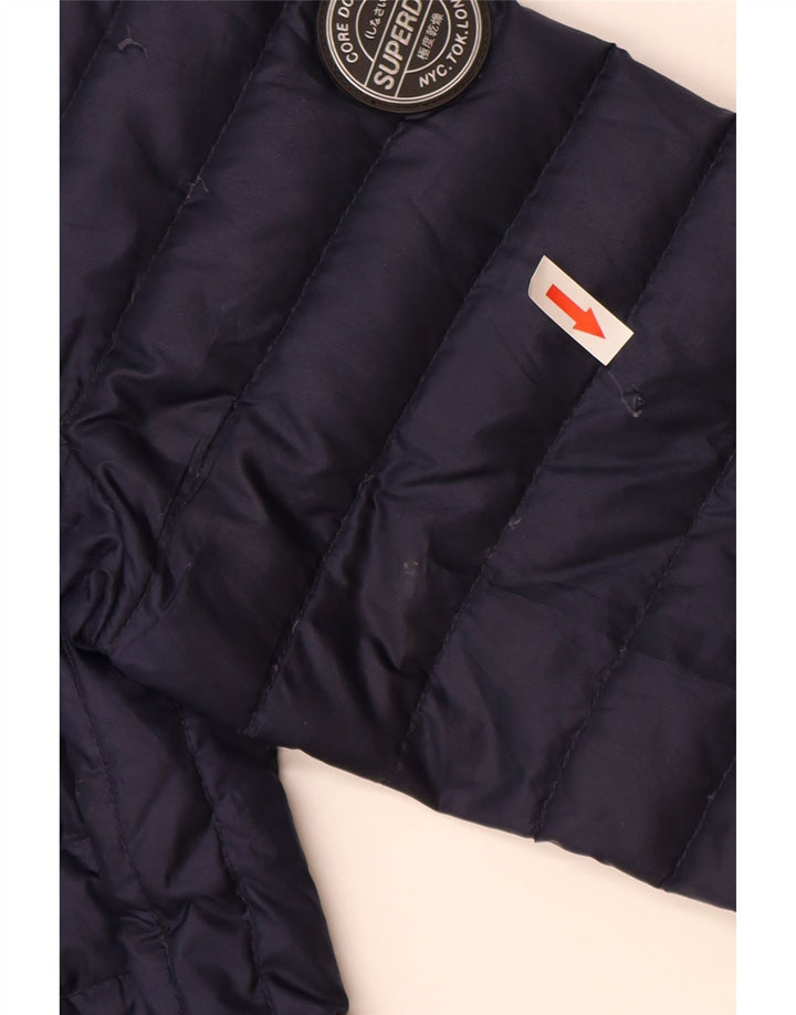 Superdry Wattierte Damenjacke mit Kapuze, UK 14, mittelmarineblau, Polyester