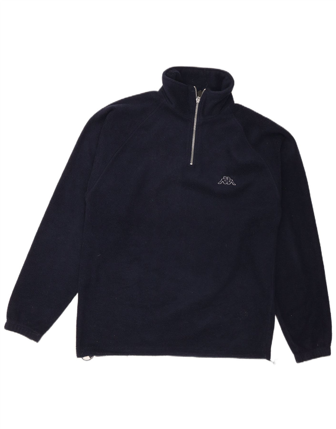 Kappa Herren-Fleecepullover mit Reißverschluss am Hals, mittleres marineblaues Polyester