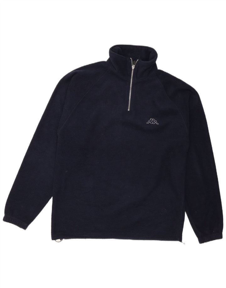 Kappa Herren-Fleecepullover mit Reißverschluss am Hals, mittleres marineblaues Polyester