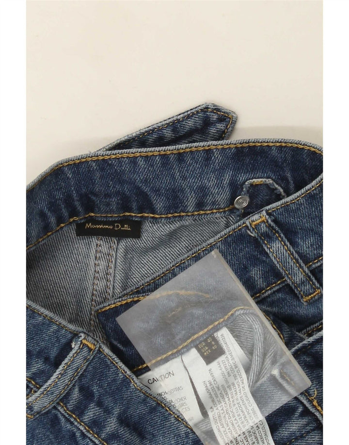 Massimo Dutti Damen-Jeans mit weitem Bein, EU 40, Mittel W30 L30, blaue Baumwolle