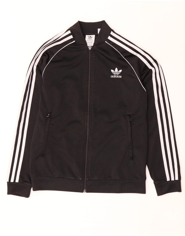 Adidas Jungen Trainingsanzug Top Jacke 12-13 Jahre Schwarzes Polyester