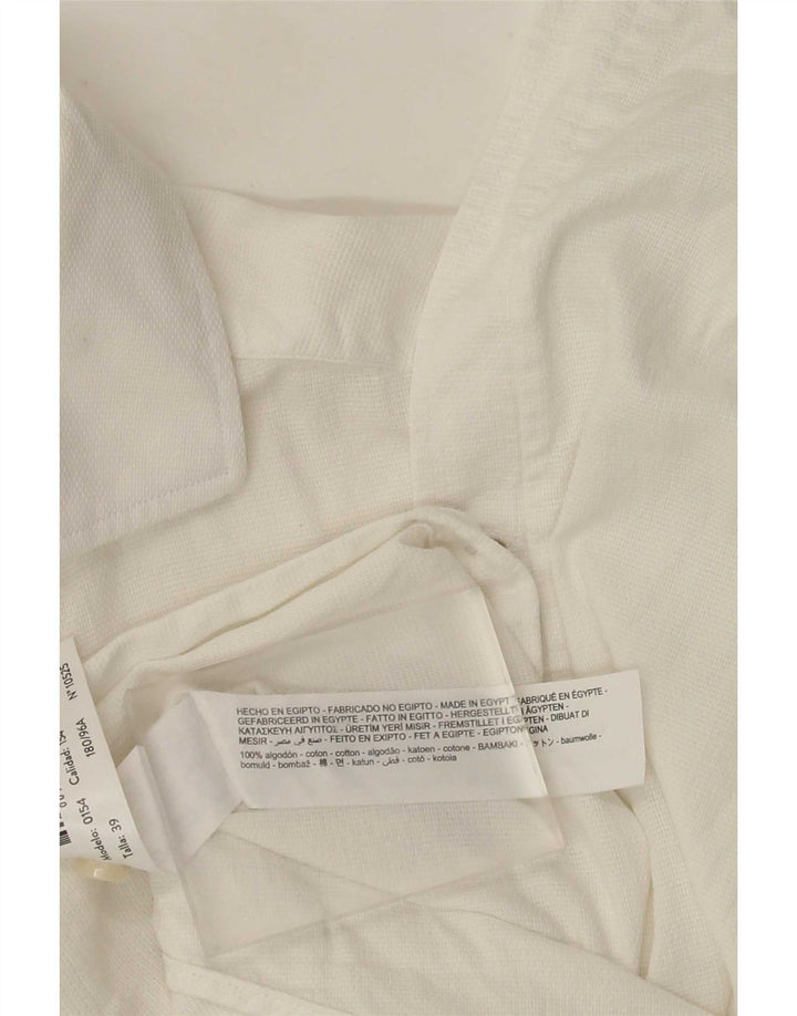 Massimo Dutti Herrenhemd Größe 39 Mittelweiße Baumwolle