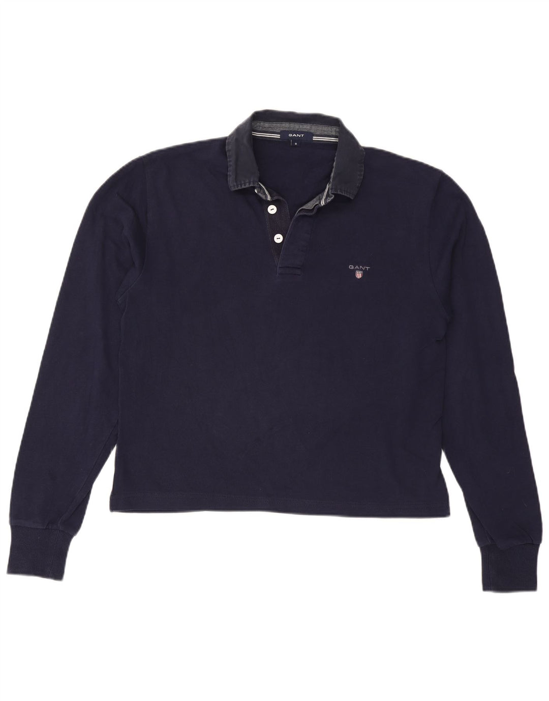 GANT Damen Übergroßes Langarm-Poloshirt UK 14 Medium Navy Blue