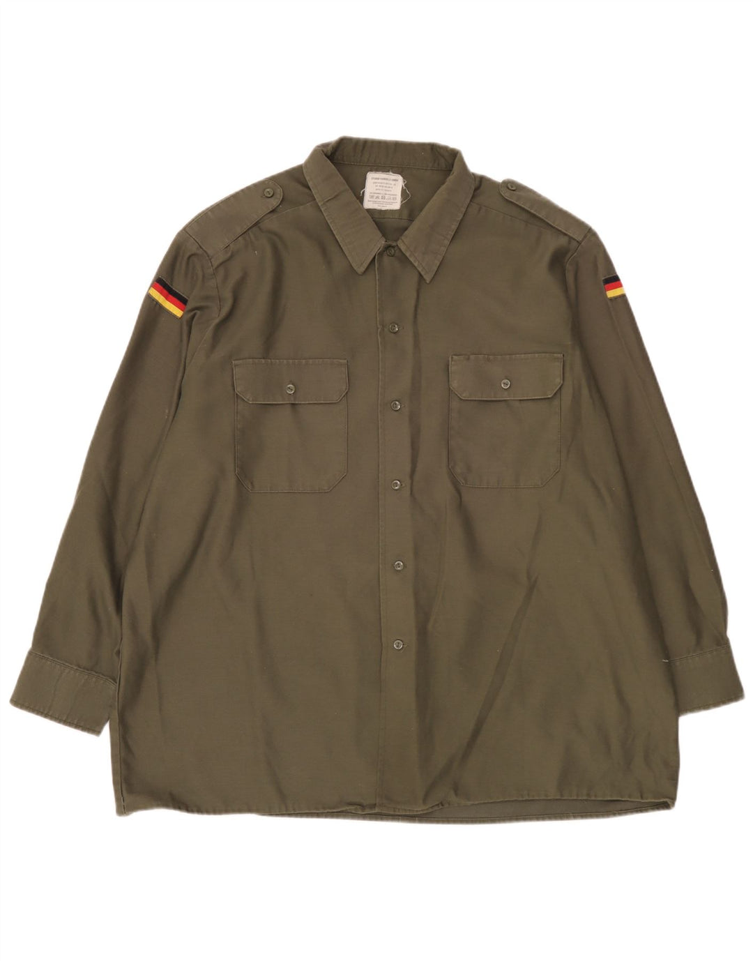 Vintage Herren Militärhemd 2XL Khaki Baumwolle
