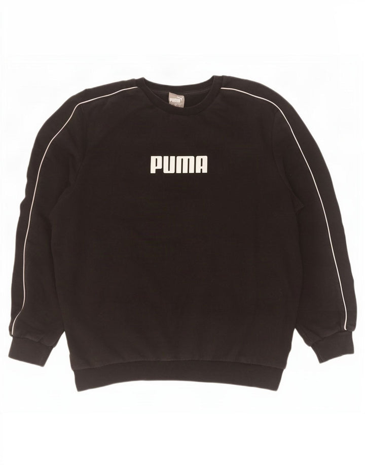 Puma Herren Grafik-Sweatshirt-Pullover, groß, schwarze Baumwolle