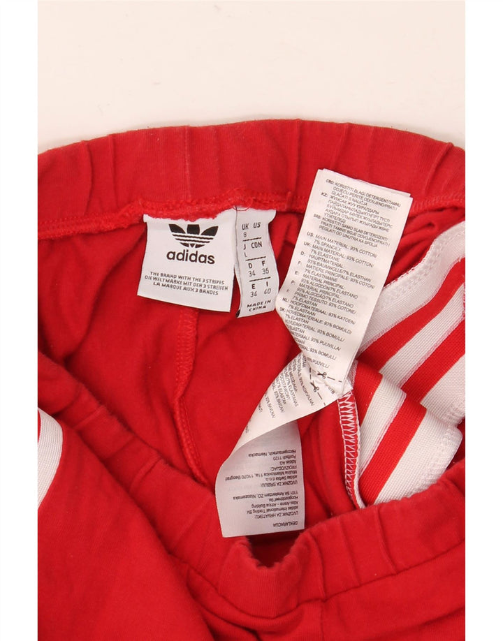 Adidas Damen Graphic Leggings UK 8 Small Rote Baumwolle