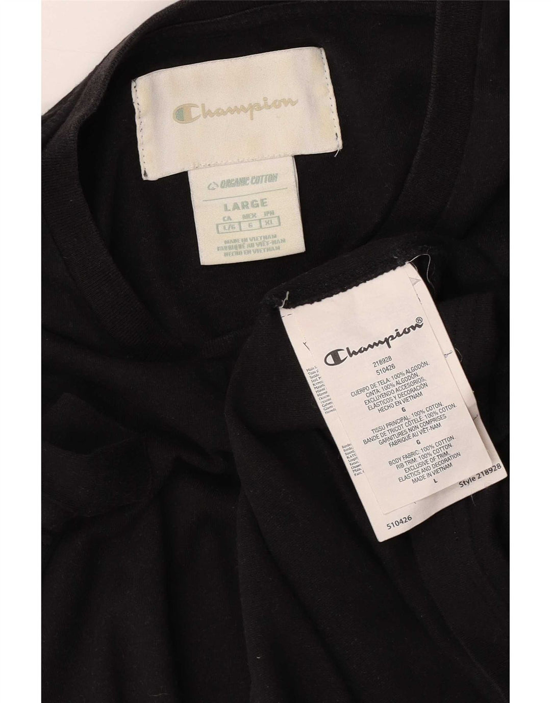 Champion Herren T-Shirt Top Large Schwarz Baumwolle