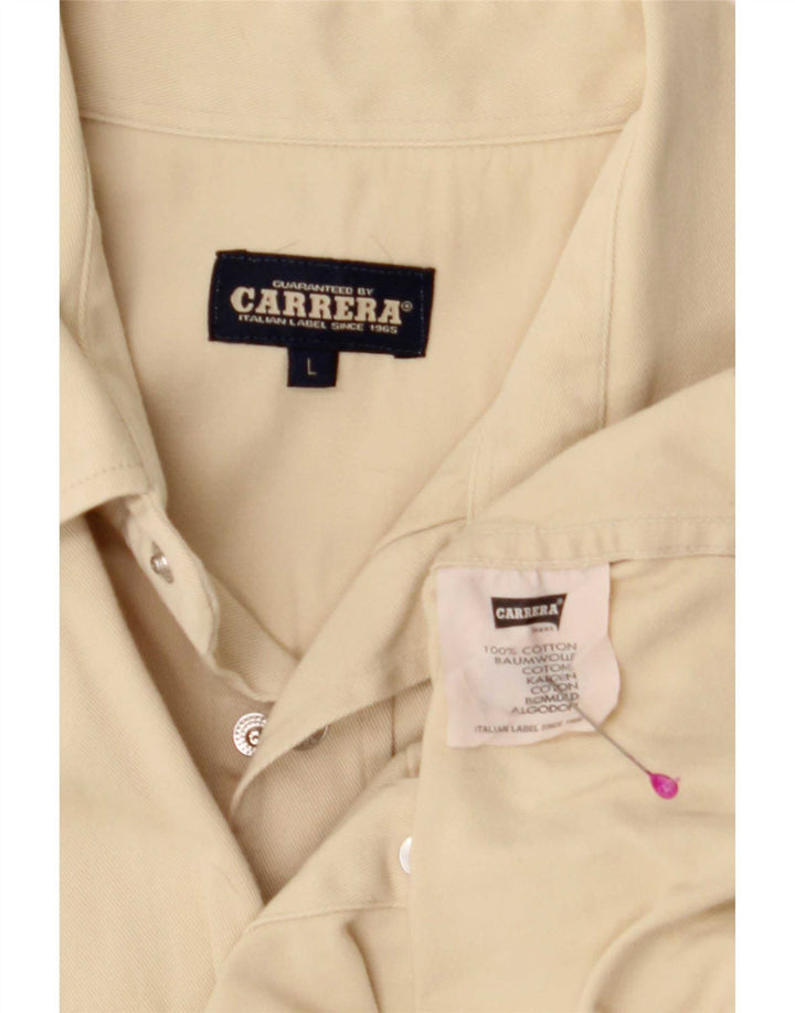 Carrera Herrenhemd Large Beige Cotton