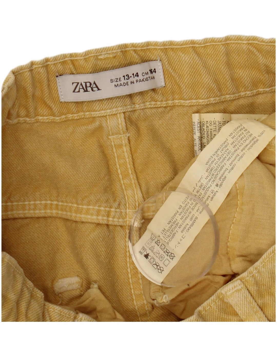 ZARA Mädchen-Jeansrock, 13–14 Jahre, W26, gelbe Baumwolle