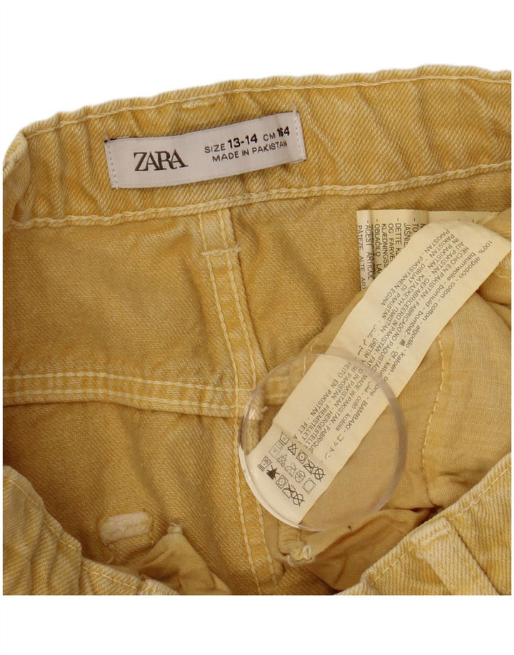ZARA Mädchen-Jeansrock, 13–14 Jahre, W26, gelbe Baumwolle