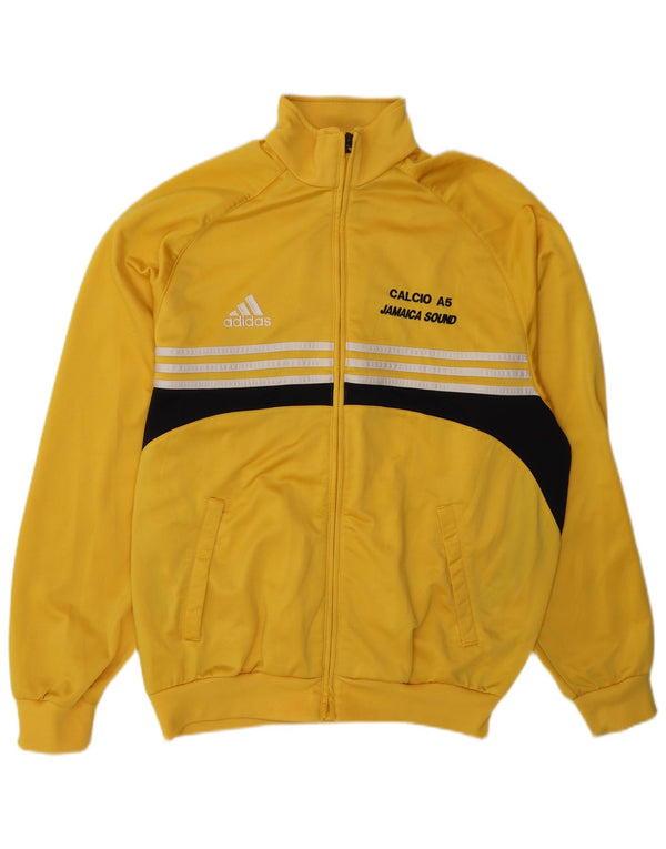 Adidas Herren-Trainingsanzugoberteil mit Grafik, UK, Größe 44/46, groß, gelb, Farbblock