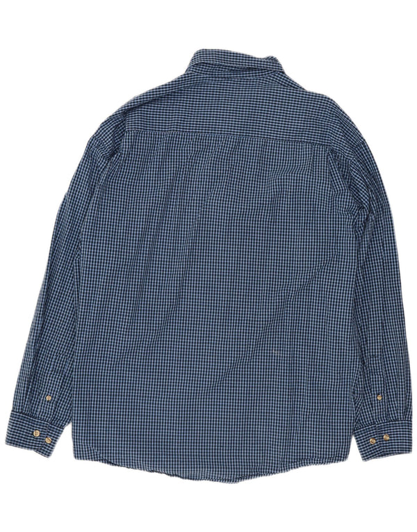Wrangler Herrenhemd XL, blaue Gingham-Baumwolle