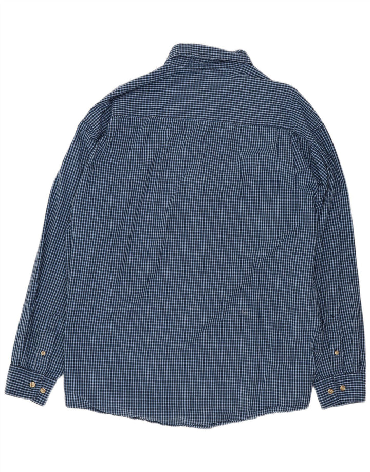 Wrangler Herrenhemd XL, blaue Gingham-Baumwolle