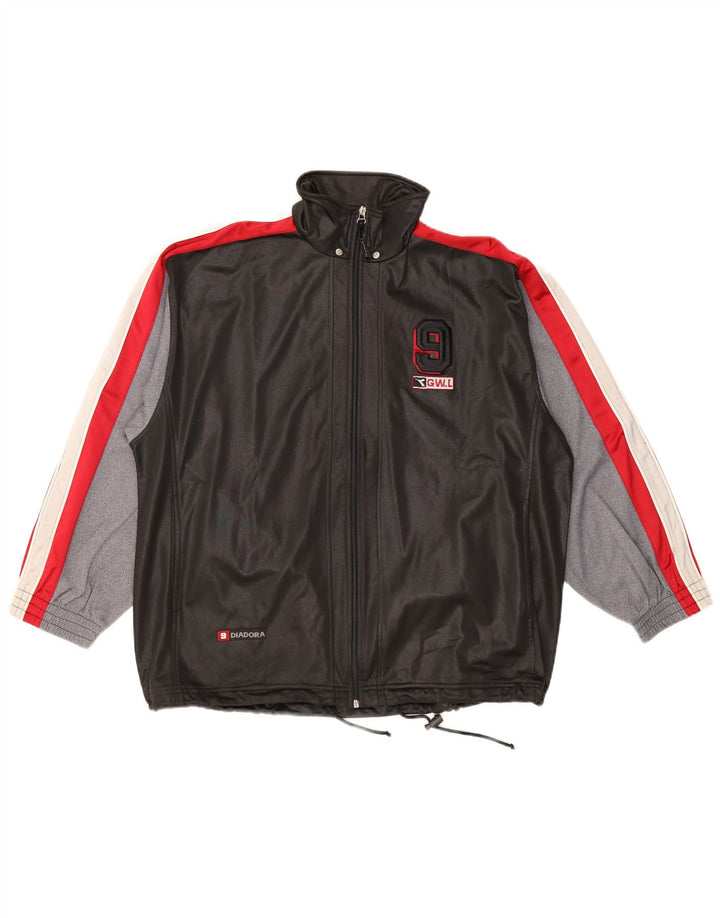 Diadora Herren-Trainingsanzugoberteil mit Grafik, UK 38, Mittelschwarz, Farbblock