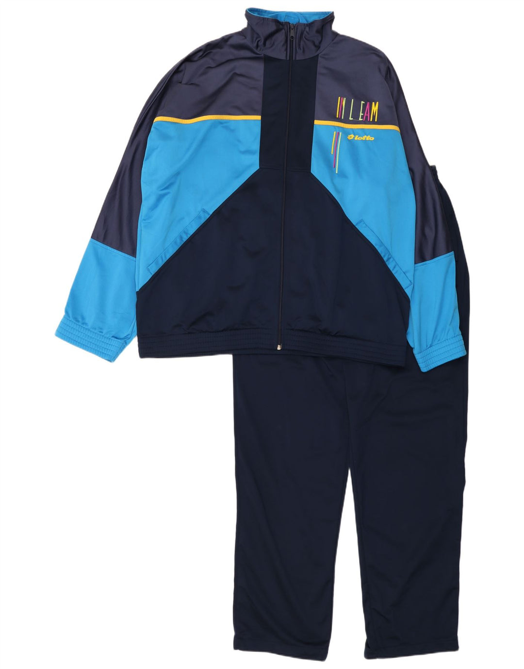 LOTTO Herren-Trainingsanzug mit Grafik, 2XL, Marineblau, Farbblock-Polyester