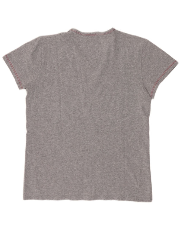 Lotto Damen T-Shirt Top UK 12 Mittelgraue Baumwolle