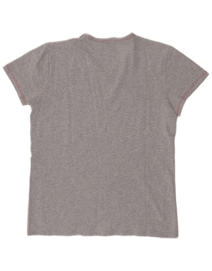 Lotto Damen T-Shirt Top UK 12 Mittelgraue Baumwolle