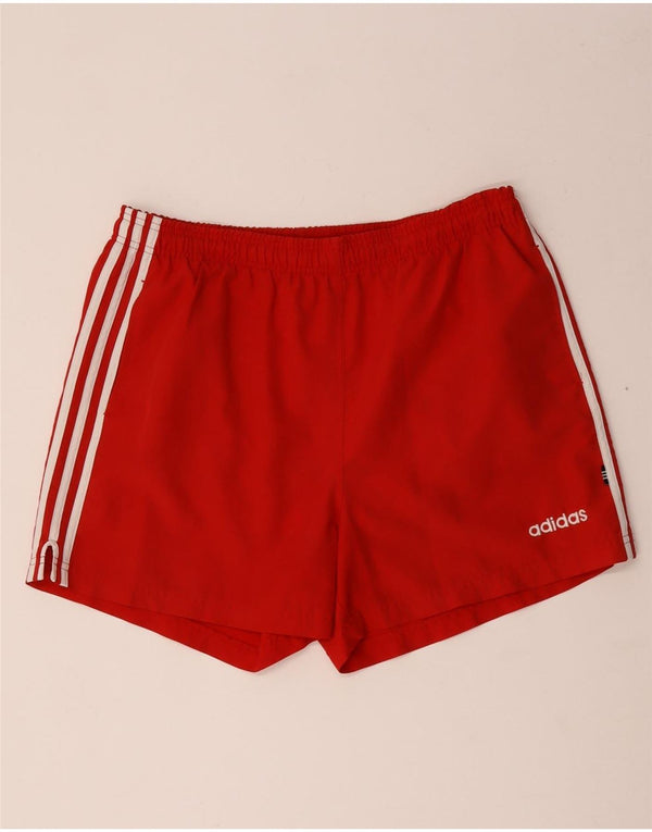 Adidas Herren Sportshorts mittelrot gestreift aus Polyester