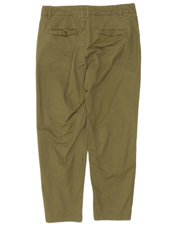Fat Face Damen Tapered Chinohose UK 10 Small W30 L25 Grüne Baumwolle